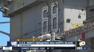 USS Nimitz departs from San Diego