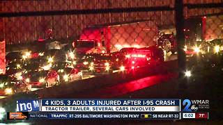 4 children, 3 adults in serious condition after multi-vehicle crash on I-95