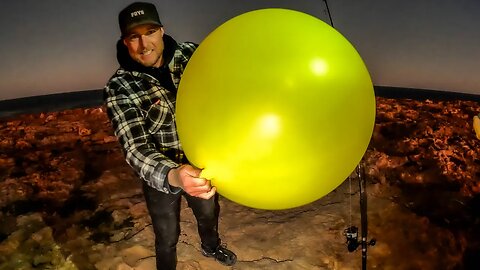 I Threw This Off a Huge CLIFF..! Insane Balloon Fishing