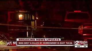 man shot and killed by homeowner in east tulsa