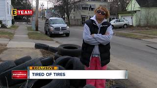 Tires dumped in Cleveland neighborhood, residents angry with lack of response to the problem