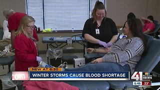 Winter storms leave blood shortage behind