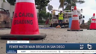 Fewer water main breaks in San Diego