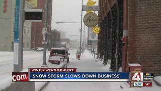 Winter snow impacting downtown business