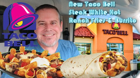 Taco Bell's NEW White Hot Ranch Fries REVIEW! + Steak Burrito! #TacoBell #fastfood