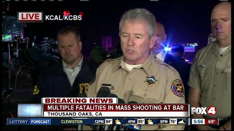 Press conference: Mass shooting at California bar