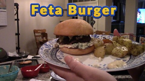 Home Chef Feta Burger With Creamy Spinach And Artichokes 🍔