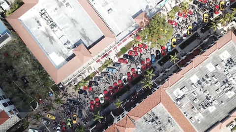 Drone captures dazzling Ferrari show in Naples, Florida