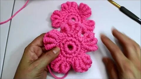 Aprenda a tejer una Flor punto gusano