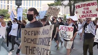 Hundreds take to the Strip in protest on Saturday night