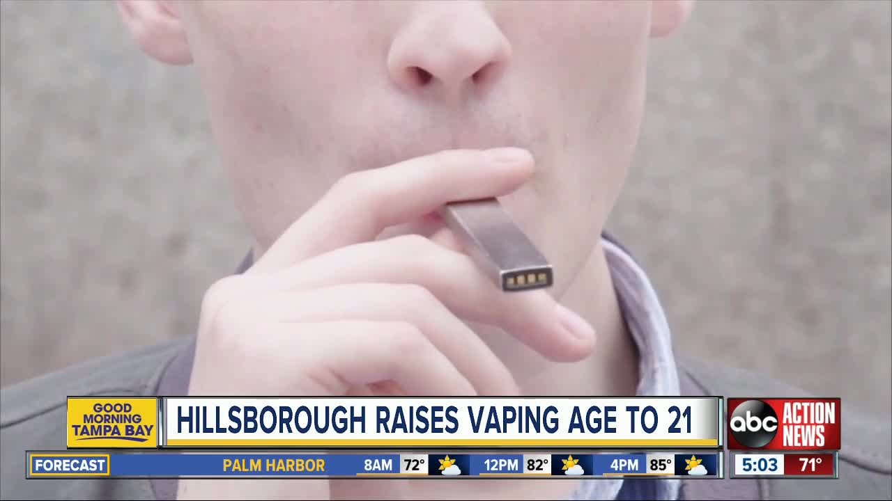 Vaping age limit raised to 21 in Hillsborough County