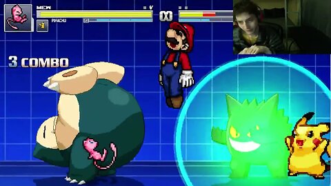 Pokemon Characters (Pikachu, Gengar, Snorlax, And Mew) VS Mario In An Epic Battle In MUGEN