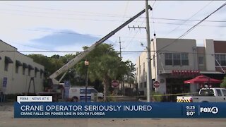 A Florida crane operator falls on high voltage electrical line