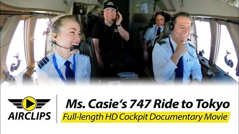 U.S. B747 Pilot Ms. Casie: Jumbo Jet into Tokyo STORM! National Airlines USA Ultimate Cockpit Movie