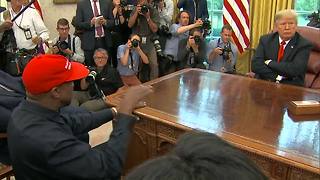 Kanye talks about Foxconn during his visit with President Trump