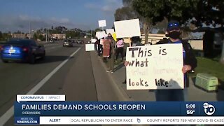 Parents rally in effort to return to in-person learning in Oceanside