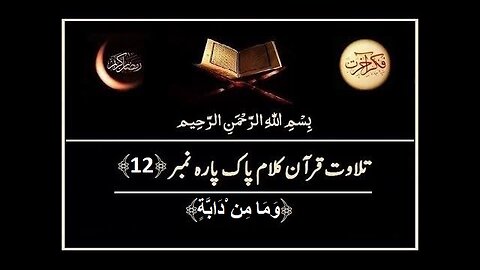 Quran e Pak ki Tilawat Chapter 12 Wa Mamin Da’abat Recitation of Holy Quran