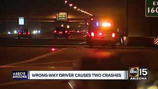 Wrong-way driver causes 2 crashes Saturday