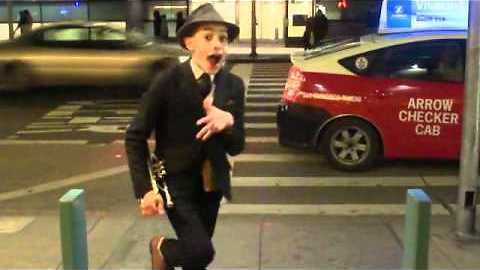 Child street performer puts on dazzling performance