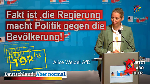 Fakt ist, die Regierung macht Politik gegen die Bevölkerung, Alice Weidel AfD