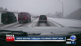 Winter storm causing crashes, delays in Denver area and high country