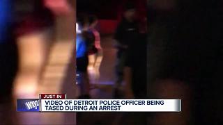 Video of Detroit police officer being tased during arrest