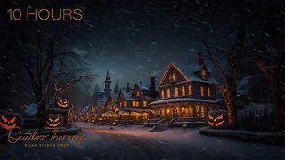 Halloween Blizzard for Relaxation and Sleep | Howling Wind & Blowing Snow Ambience | 10 HOURS