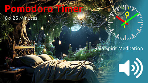 Pomodoro Timer 8 x 25min ~ When Rain Spirit Meets Tomato Timer: A Drip-Drop Productivity Boost!