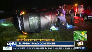 Rain-slicked roads lead to crashes across county