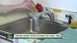 Testing water filter pitchers for taste, smell