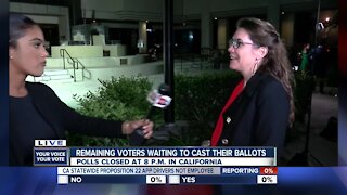 Local voters were allowed to vote while the polls closed at 8 p.m.