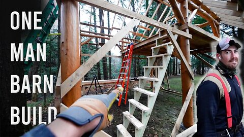 Building Stairs for My Pole Barn // Simple Timber Frame Barn // Part 5