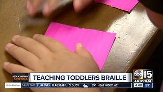 Toddlers learning braille