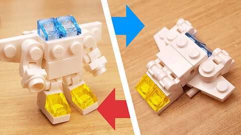 Rescue jet to robot mini LEGO brick transformer tutorial