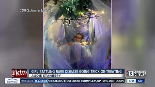 Girl battling rare disease goes trick-or-treating