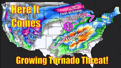 Growing Tornado Threat, Major Flood Threat, Snow & Ice! - The WeatherMan Plus Weather Channel