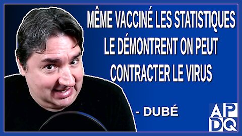 Même vacciné les statistiques le démontrent on peut contracter le virus. Dit Dubé