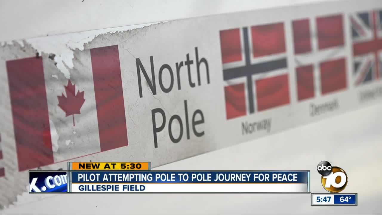 San Diego pilot attempting pole to pole journey for peace