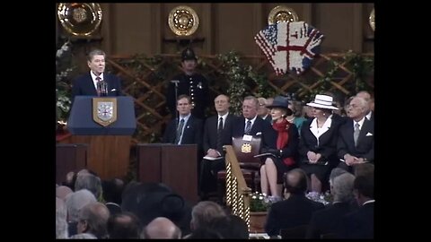 President Reagan Bows Down to His British Masters and Kisses Their Ass at Chatham House