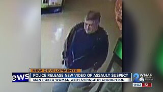 Video shows man may have used syringe to poke woman inside store
