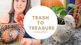 Trash to Treasure Thrifted Turkey -- Easy Fall DIY Decor
