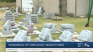 Hundreds of unplaced headstones