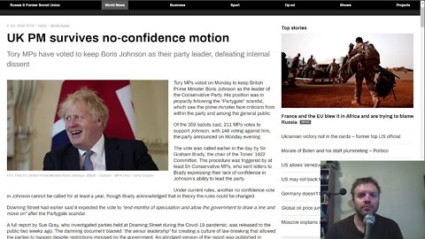 UK PM Boris Johnson survives the vote of no-confidence
