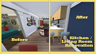 Living Room & Kitchen Renovation (Sims 4: Dream Home Decorator)