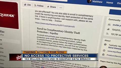 Equifax Breach: 143 million involved, many cannot get access to protective services