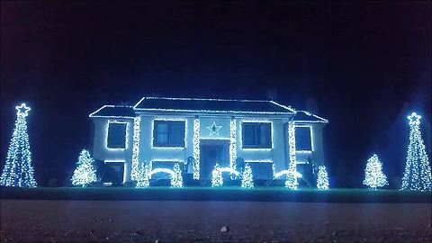 Christmas light show puts dark twist on a cheery song