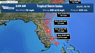 2 a.m. Sunday advisory - Tropical Storm Isaias
