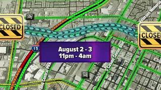 Overnight closure on U.S. 95 in downtown Las Vegas Aug. 2-3