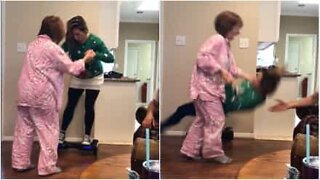 Mom vs. hoverboard disaster!