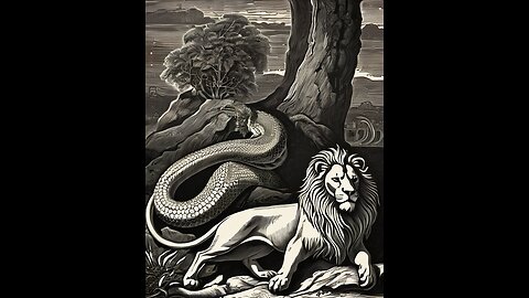 Poisonous serpent and the sleeping lion